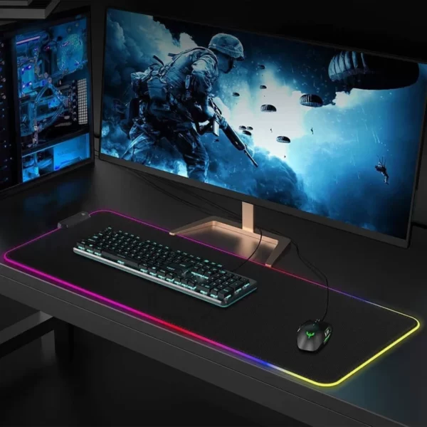 پدموس اپتیکال گیمی سایز 30 در 80 RGB طرح مشکی ساده