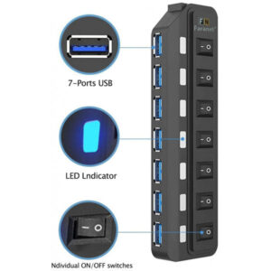 هاب 7 پورت USB 3.0 فرانت