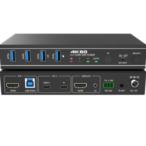 KVM سوئيچ 2 پورت با ورودی HDMI2.0/USB-C/USB3.0 وخروجیHDMI فرانت