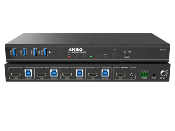 KVM سوئیچ 4 پورت HDMI/USB3.0 با کیفیت 4K@60Hz فرانت