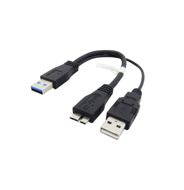 کابل USB 3.0 Micro B هارد با شارژر فرانت 20 سانتی متری