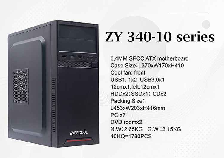 کیس کامپیوتر ZY340 SERI 10مدل EVERCOOL