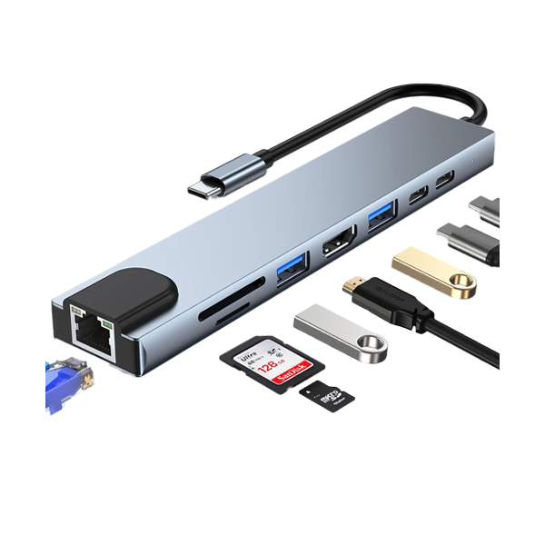 هاب تایپ سی 8 پورت حرفه ای