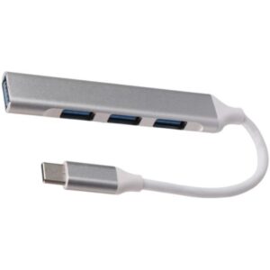 هاب 4 پورت USB 3 به تایپ سی پک سفید